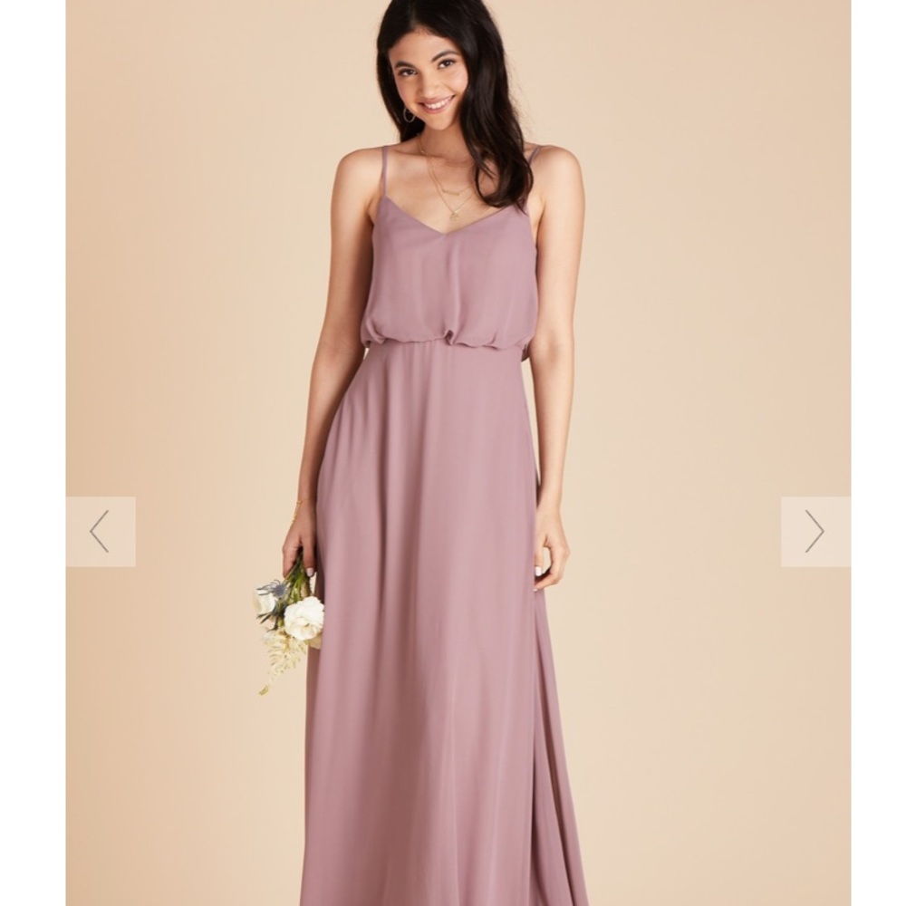 Taupe floor length bridesmaid dress